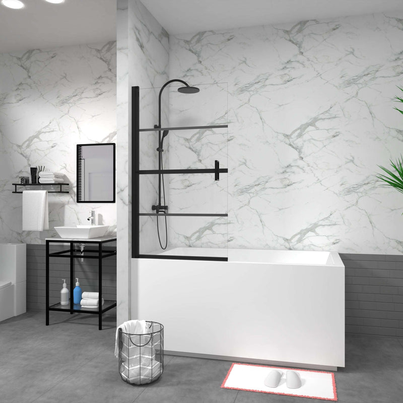 Contour Series 31.5" x 55" Frameless Pivot Shower Door for Bathtub