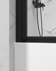 31.5" X 55" Pivot Bathtub Door Frameless color:Matte Black 