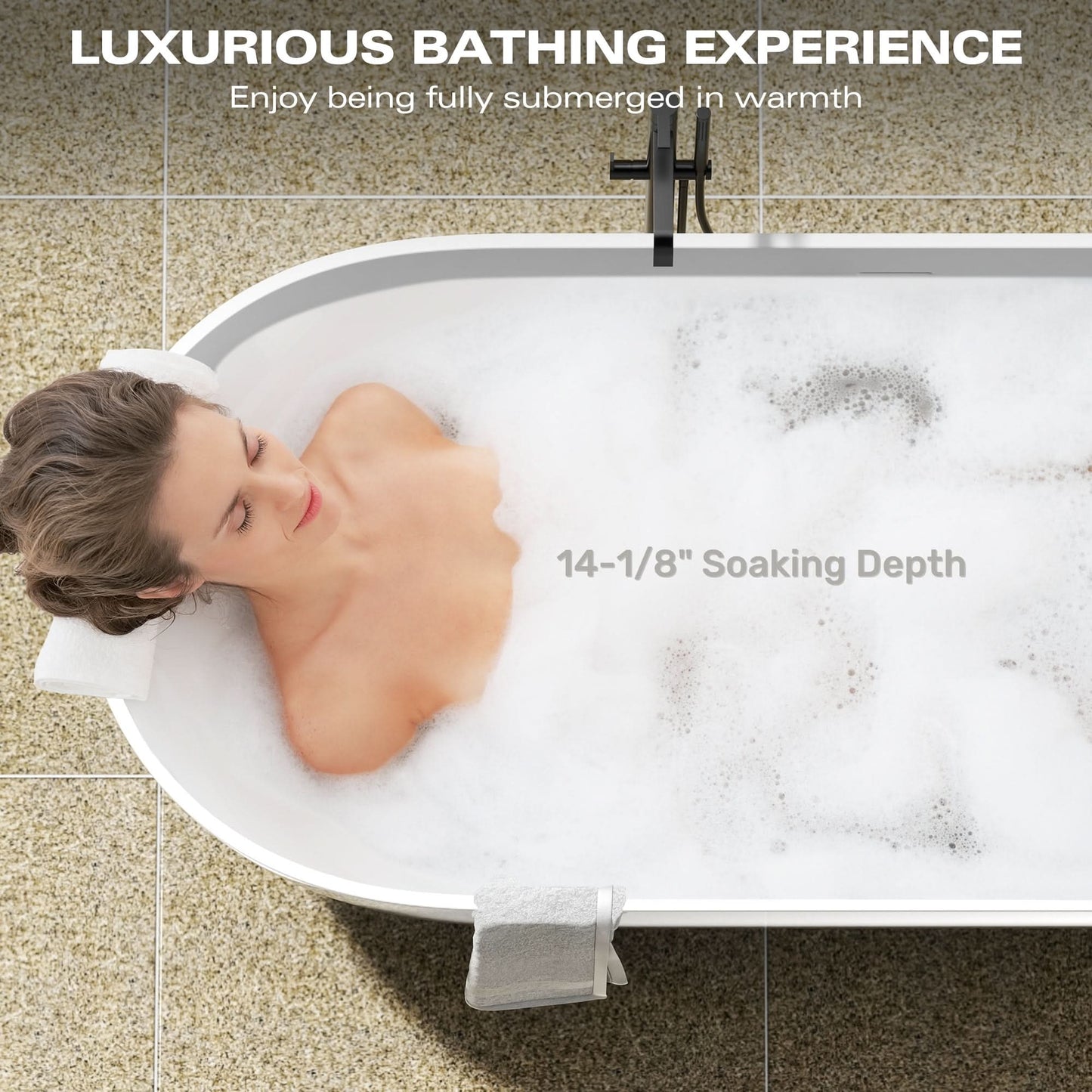 Luxurious Handcrafted Solid Surface Freestanding Bathtub color: white