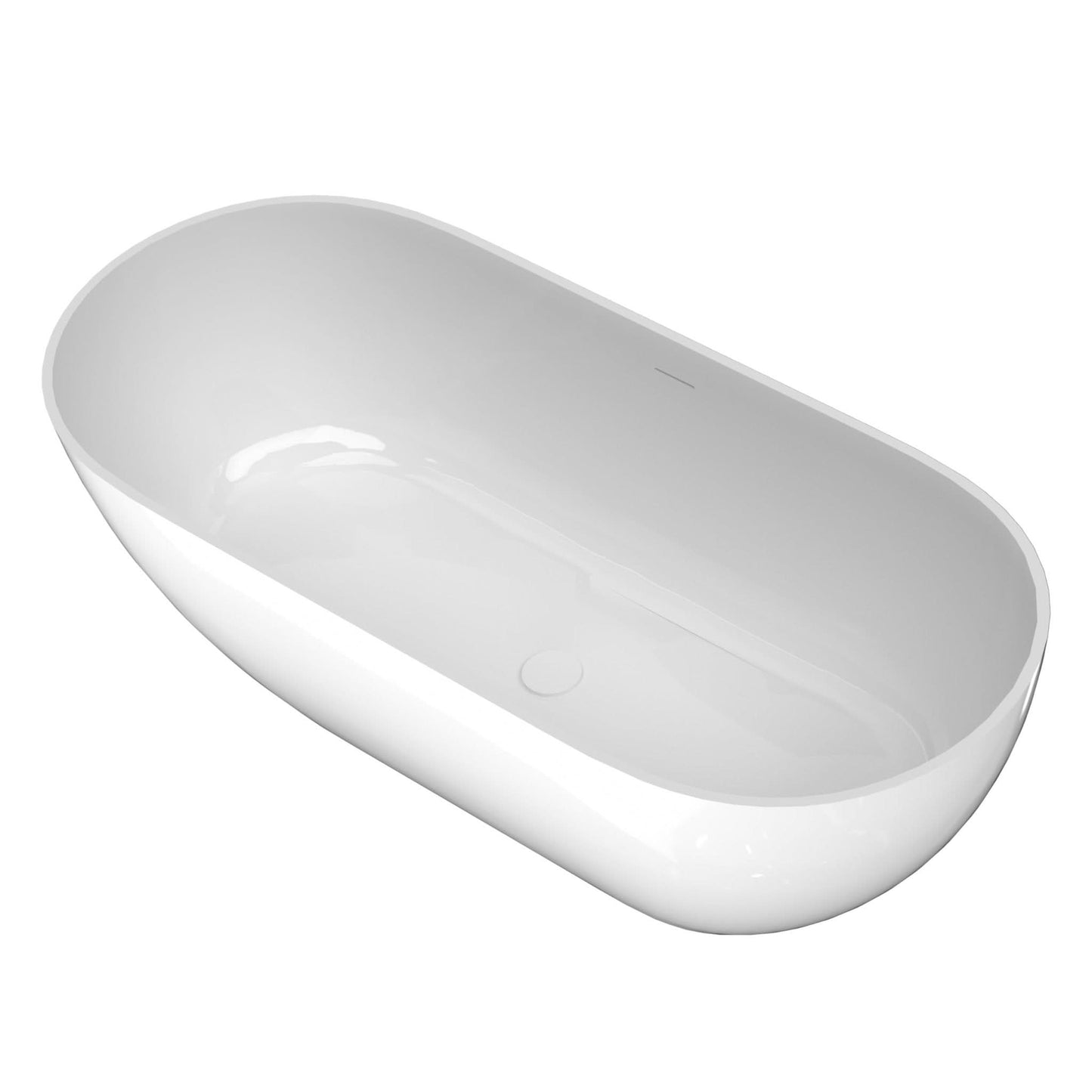 Luxurious Handcrafted Solid Surface Freestanding Bathtub color: white