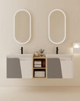 Bathroom Vanity With Sink Color:White Grey