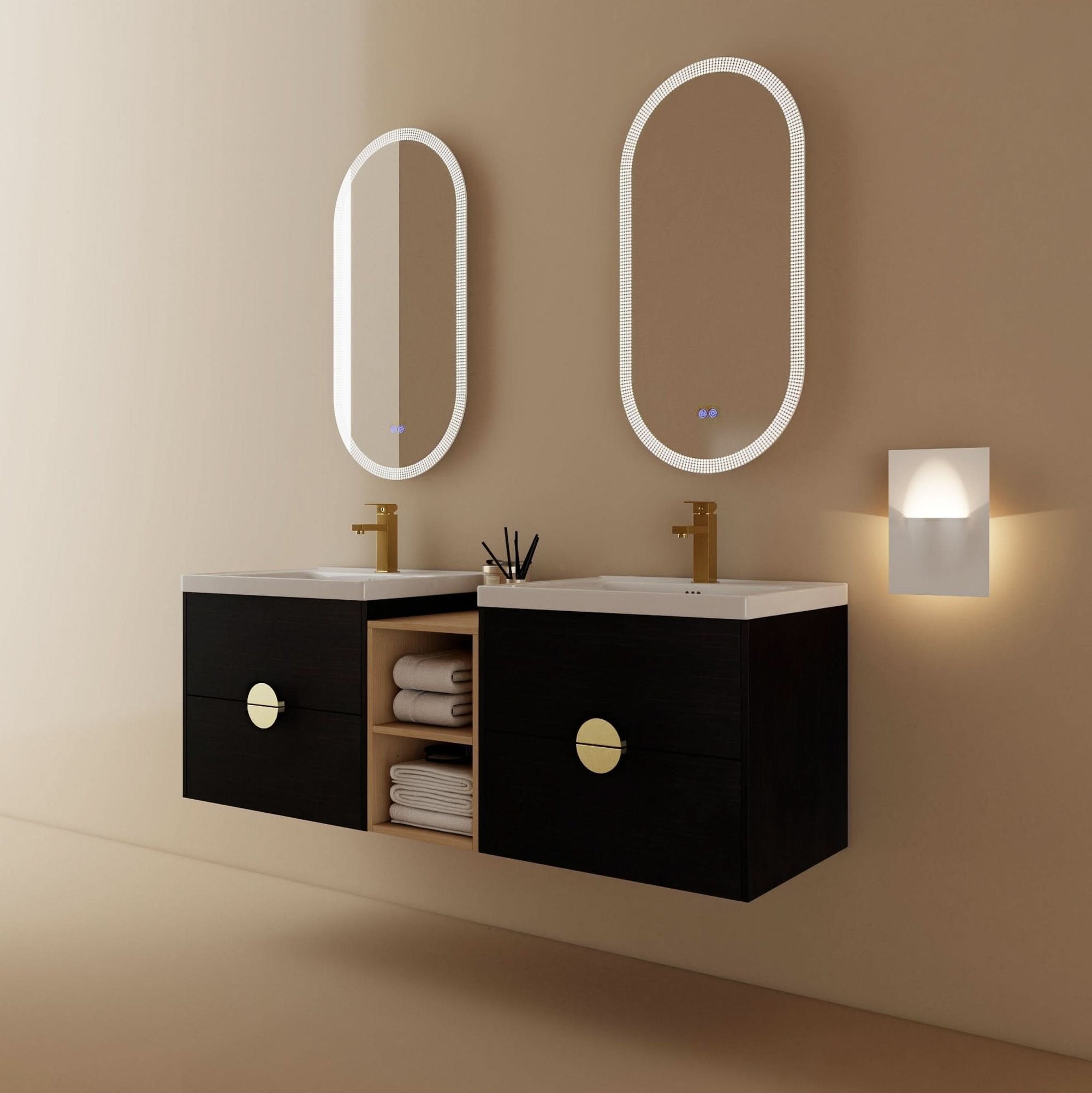 Bathroom Vanity With Sink Color:Black chest nut | Open Type:up &amp; down