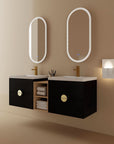 Bathroom Vanity With Sink Color:Black chest nut | Open Type:up & down