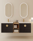 Bathroom Vanity With Sink Color:Black chest nut | Open Type:left & right