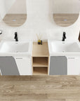 Bathroom Vanity With Sink Color:White Grey