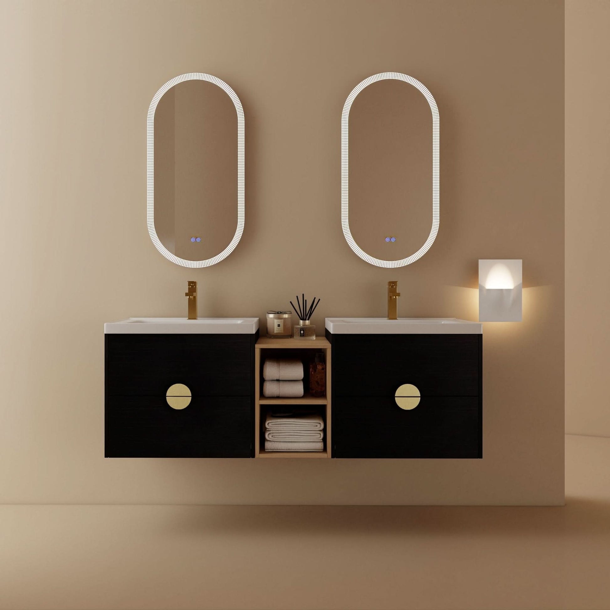 Bathroom Vanity With Sink Color:Black chest nut | Open Type:up & down