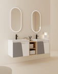 Bathroom Vanity With Sink Color:White Grey