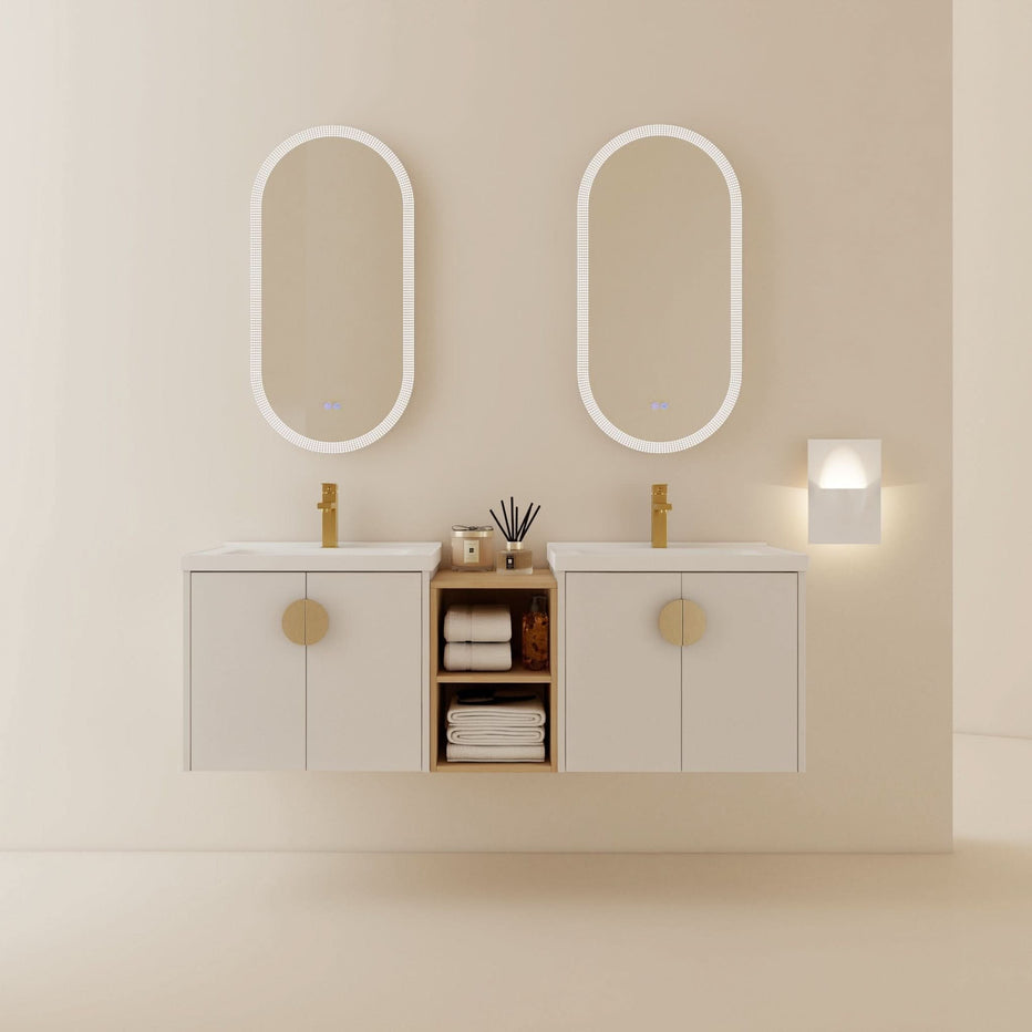 59 Wall-Mounted Double Vanity