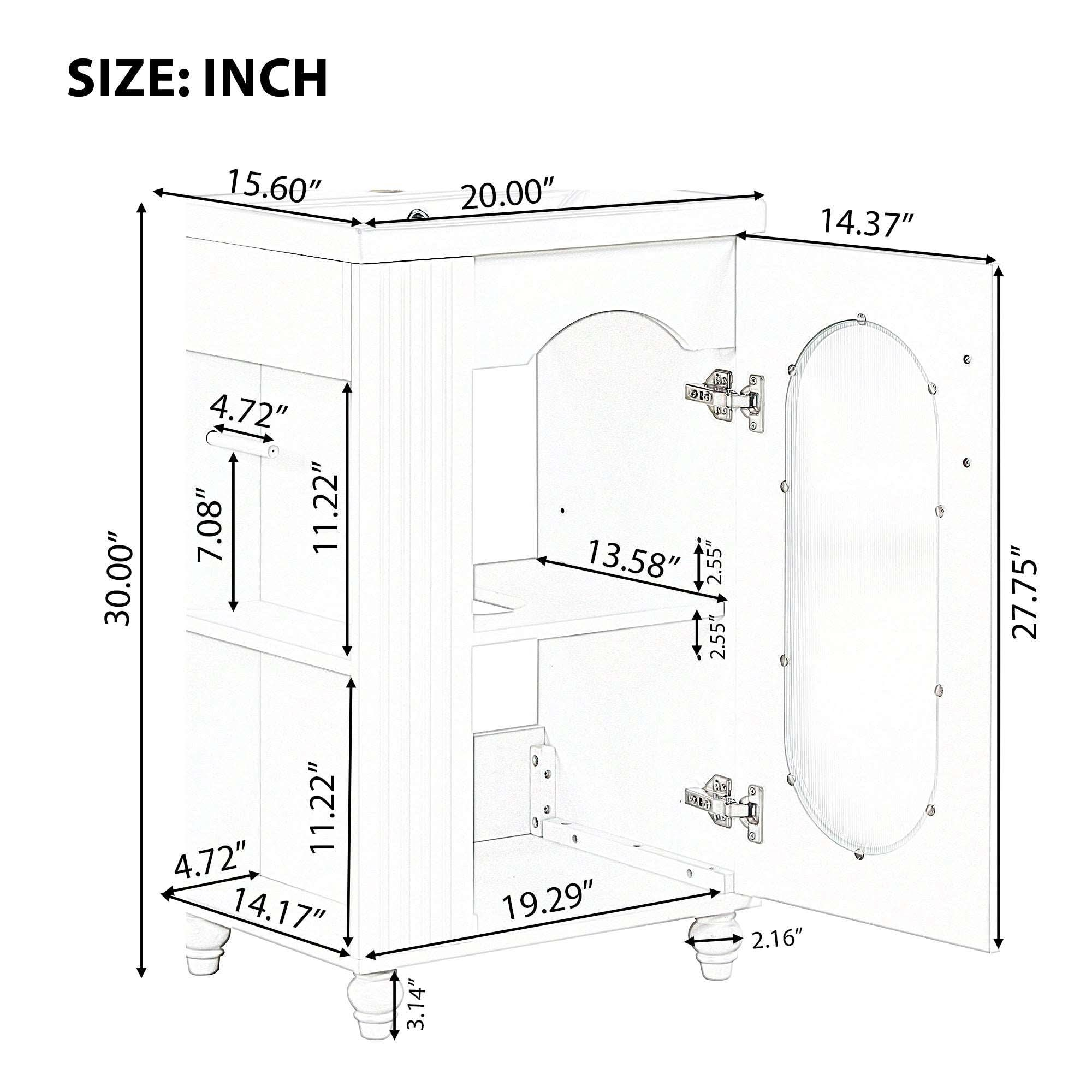 bathroom vanity cabinet with sink two-tier color: white