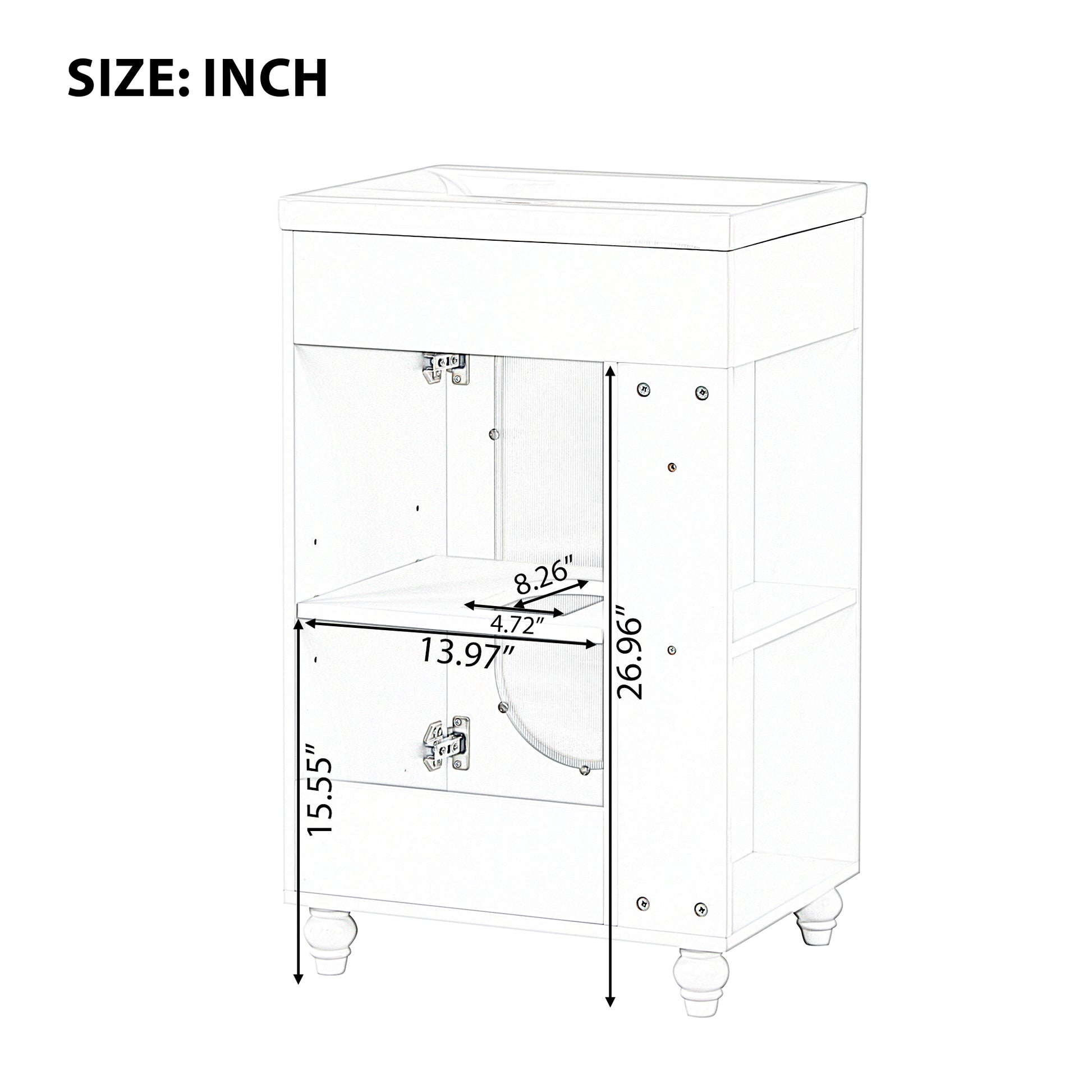 bathroom vanity cabinet with sink two-tier color: white