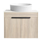 24" Modern Floating Bathroom Vanity with Ceramic Sink - Wall-Mounted White Oak Cabinet with Soft Close Doors color: White Oak