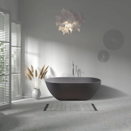 Luxurious Freestanding Bathtub with Spacious Design and Durable Matte Finish color:Matte Gray