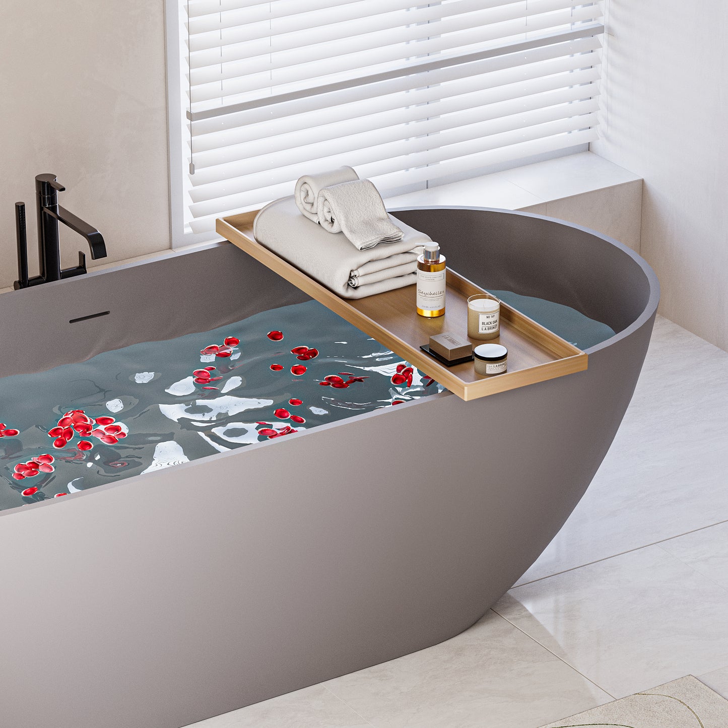 Luxurious Freestanding Bathtub with Spacious Design and Durable Matte Finish color:Matte Gray