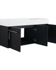 47 inch bathroom vanity floating design with integrated sink and spacious interior storage | Ace Decor