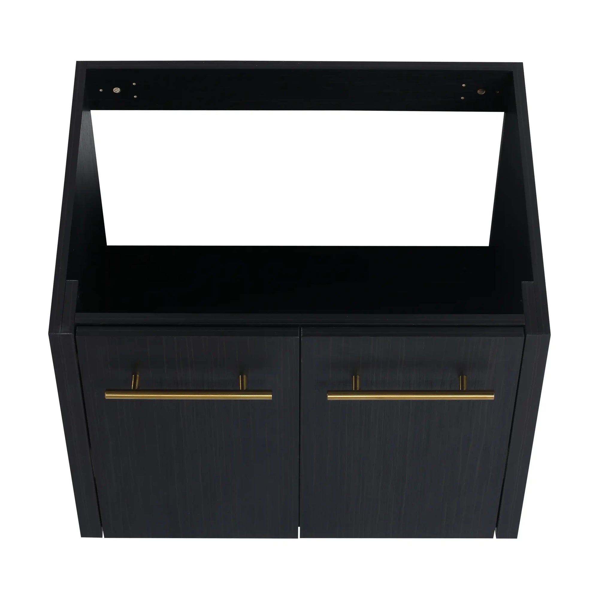 24" small wall mounted vanity cabinet structure front view without sink installed | Ace Decor