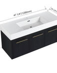 Wall-Mounted Bathroom Vanity with Thick Resin Sink size: 47 X 18