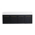 60 inch bathroom vanity wall-mounted black cabinet with thick resin double sink | Ace Decor