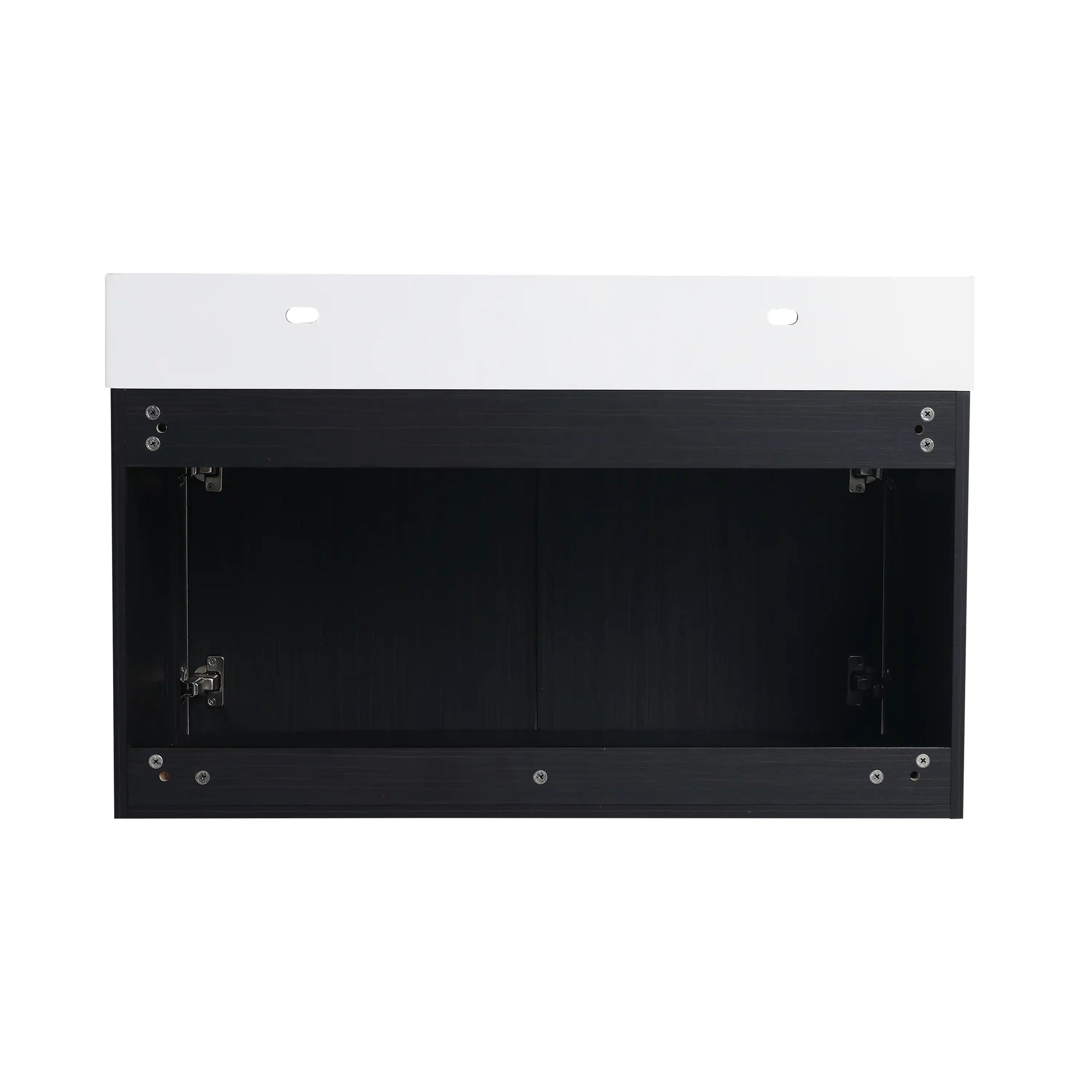 36 inch wall mounted bathroom vanity back panel view for easy wall installation | Ace Decor