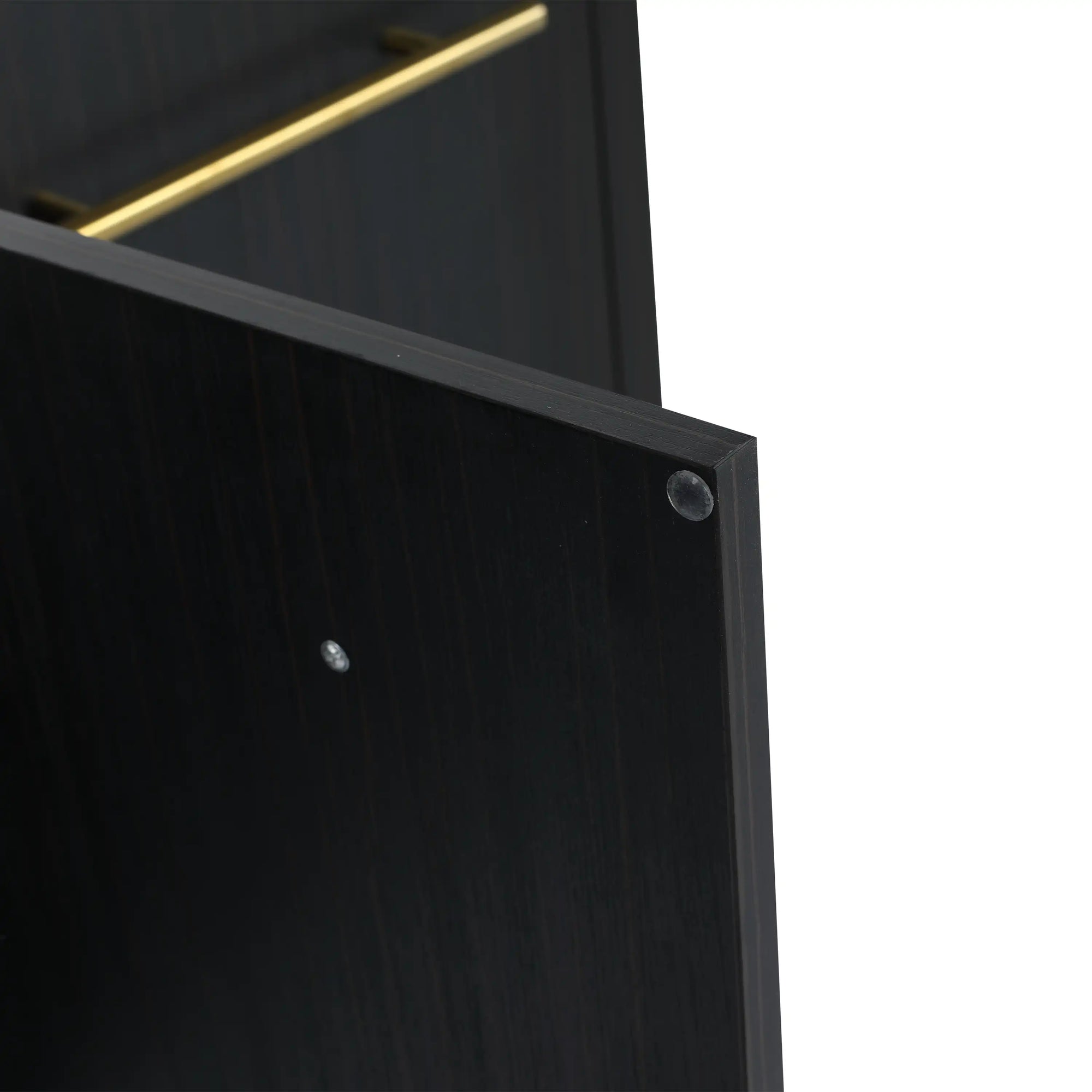 47 inch bathroom vanity cabinet door detail with black chestnut wood grain and gold handle | Ace Decor