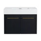 Wall-Mounted Bathroom Vanity with Thick Resin Sink size: 30 X 18