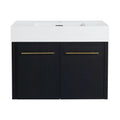 30" wall mounted vanity bathroom front view with double-door design and clean lines | Ace Decor