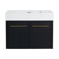 30" wall mounted vanity bathroom front view with double-door design and clean lines | Ace Decor
