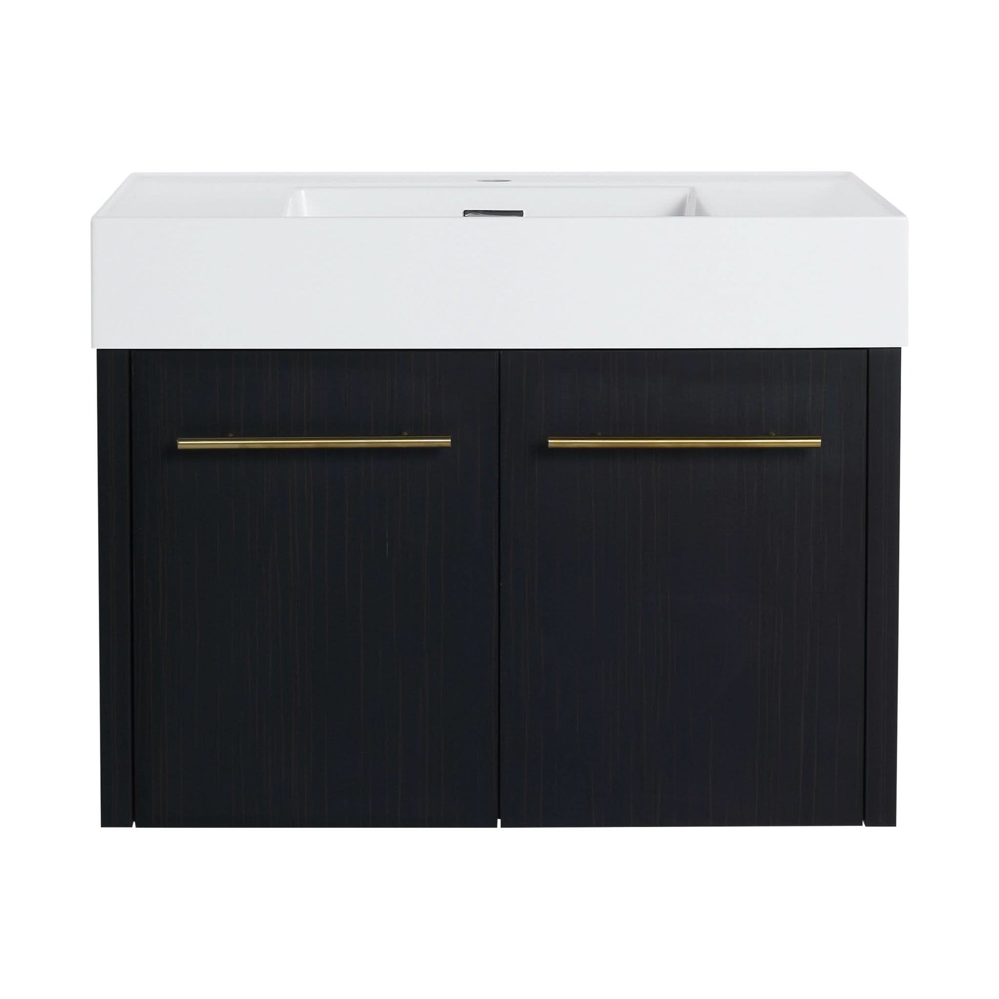 Wall-Mounted Bathroom Vanity with Thick Resin Sink size: 30 X 18