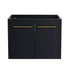 24" bathroom vanity no sink black chestnut front cabinet doors with gold handles | Ace Decor