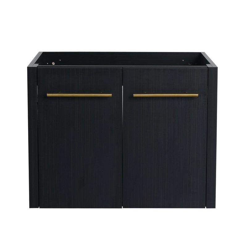 Black Chestnut Wall-Mounted Vanity Base – Sizes 24" to 60" (No Sink Included)