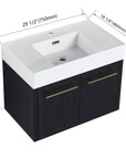 Wall-Mounted Bathroom Vanity with Thick Resin Sink size: 30 X 18