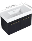 Wall-Mounted Bathroom Vanity with Thick Resin Sink size: 35 X 18