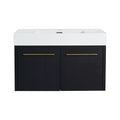 Wall-Mounted Bathroom Vanity with Thick Resin Sink size: 35 X 18