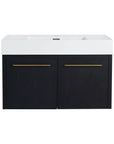 Wall-Mounted Bathroom Vanity with Thick Resin Sink size: 35 X 18