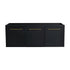 47" vanity cabinet without sink black chestnut wall-mounted base with three-door front view | Ace Decor