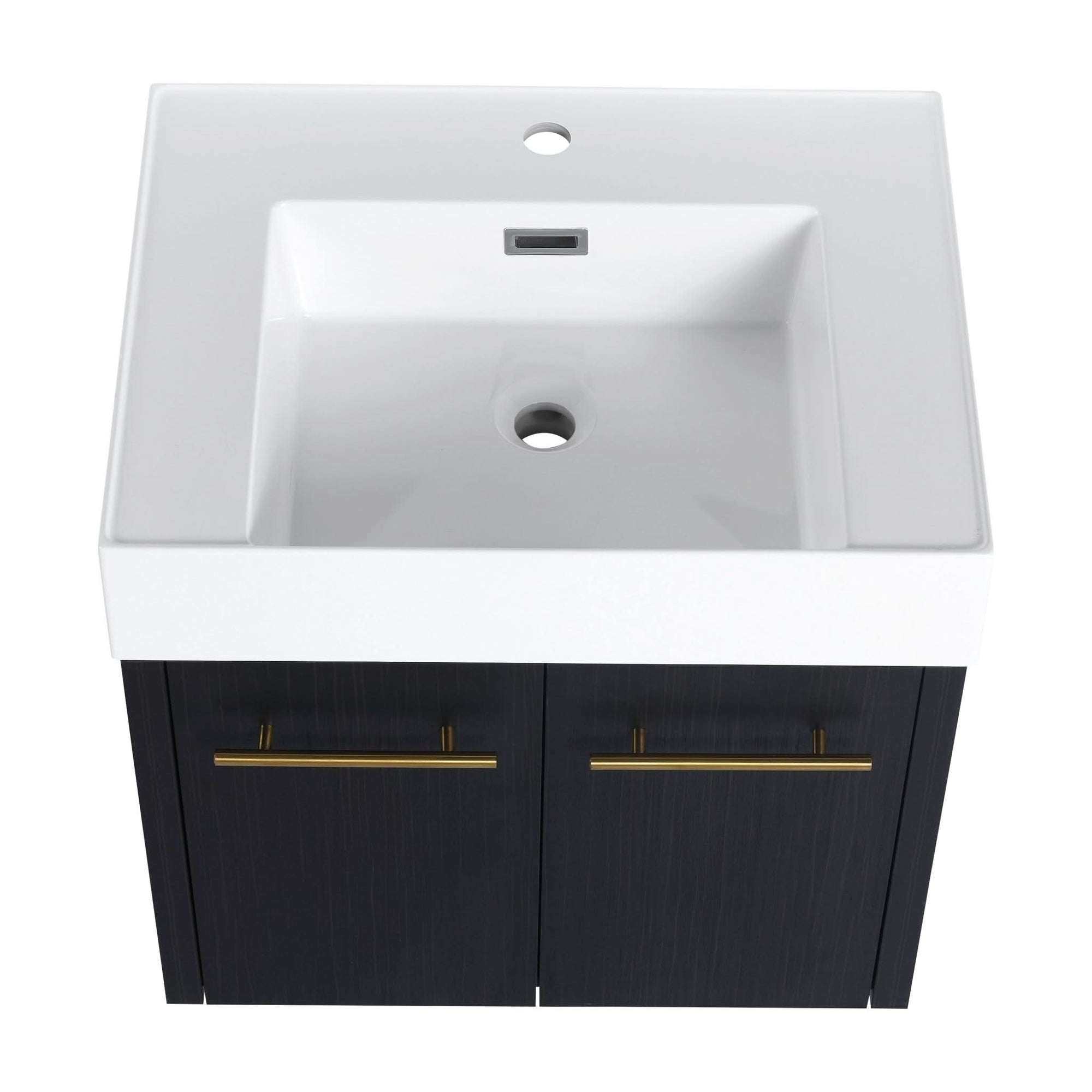 Wall-Mounted Bathroom Vanity with Thick Resin Sink size: 24 X 18