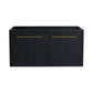 Wall-Mounted Bathroom Vanity in Black Chestnut size: 35 X 18