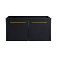 36" bathroom vanity top without sink black chestnut double-door front view | Ace Decor