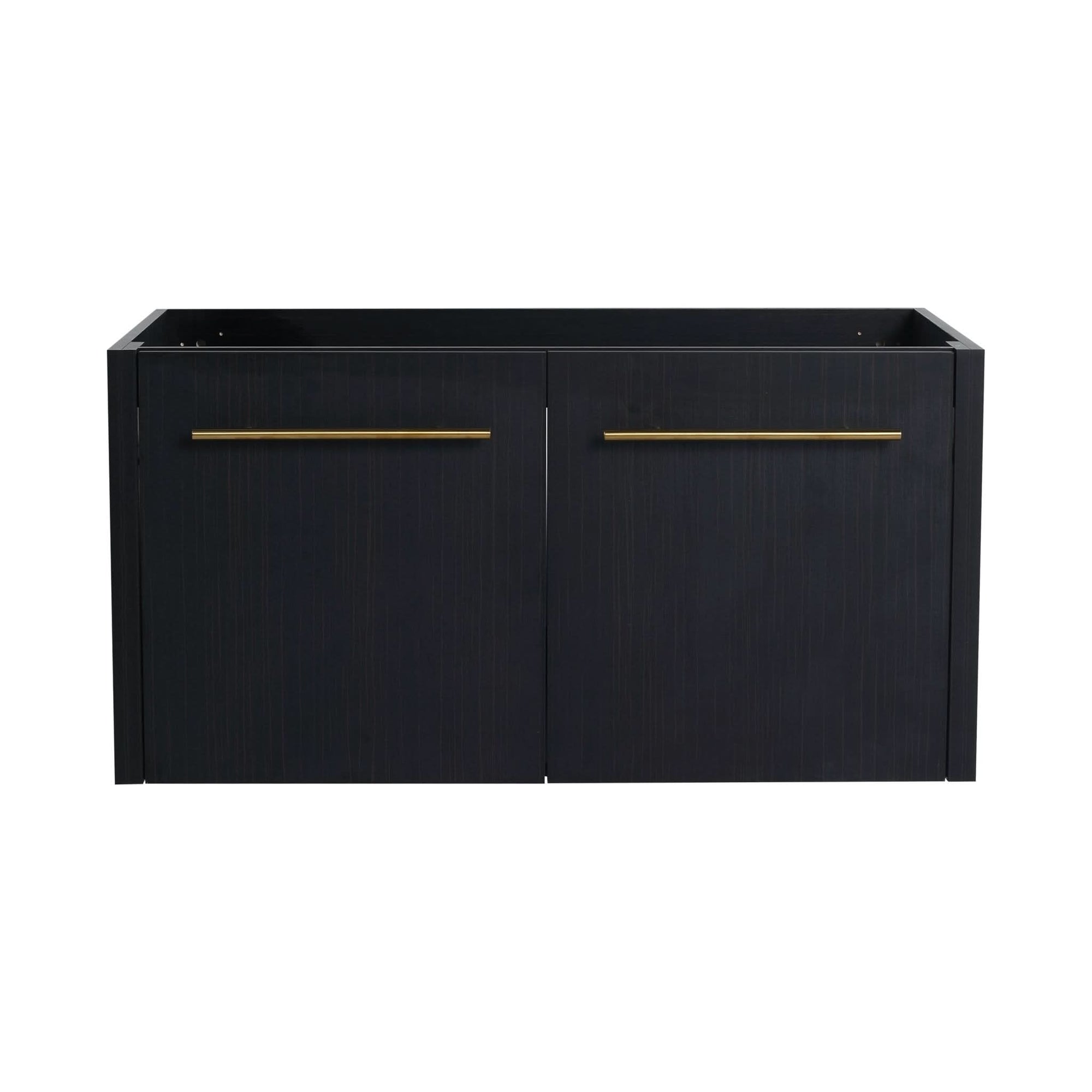 Wall-Mounted Bathroom Vanity in Black Chestnut size: 35 X 18