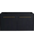 Wall-Mounted Bathroom Vanity in Black Chestnut size: 35 X 18