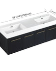 Wall-Mounted Bathroom Vanity with Thick Resin Sink size: 59 X 18