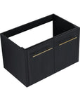 30" vessel vanity without sink black chestnut cabinet base angled view | Ace Decor