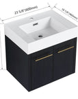 Wall-Mounted Bathroom Vanity with Thick Resin Sink size: 24 X 18