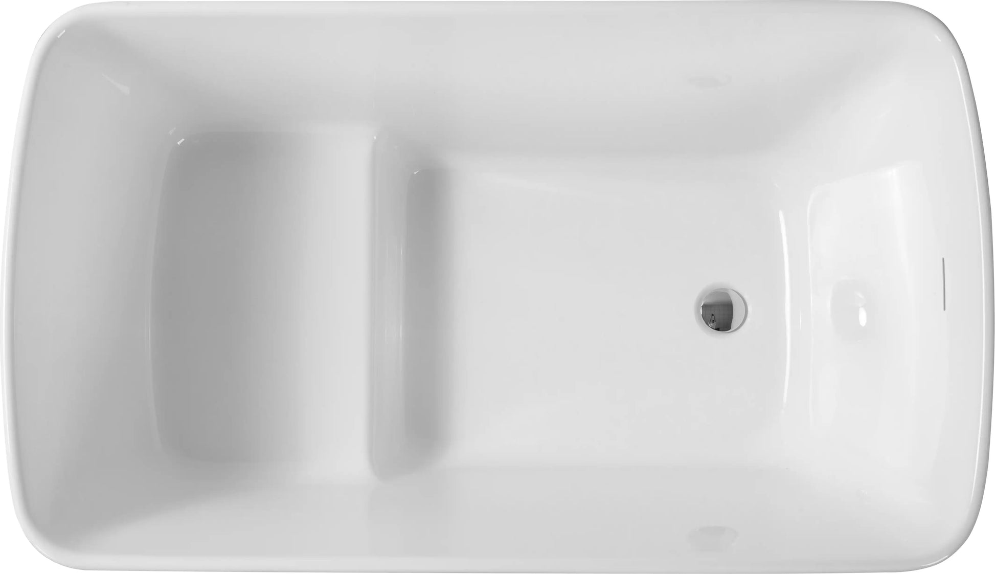 Stylish White Acrylic Freestanding Soaking Tub with Chrome Overflow and Drain color: White