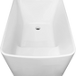 Stylish White Acrylic Freestanding Soaking Tub with Chrome Overflow and Drain color: White