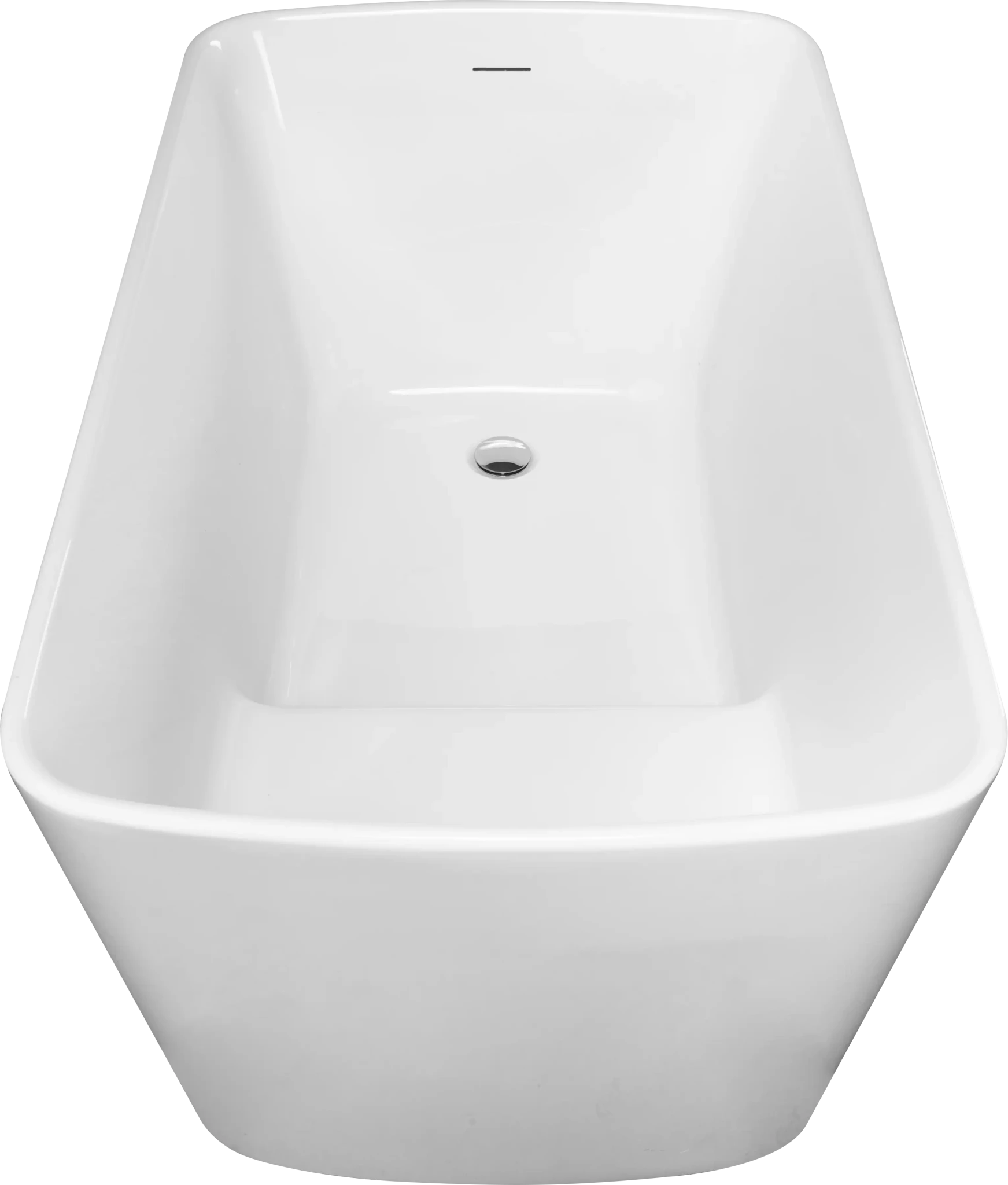 Stylish White Acrylic Freestanding Soaking Tub with Chrome Overflow and Drain color: White