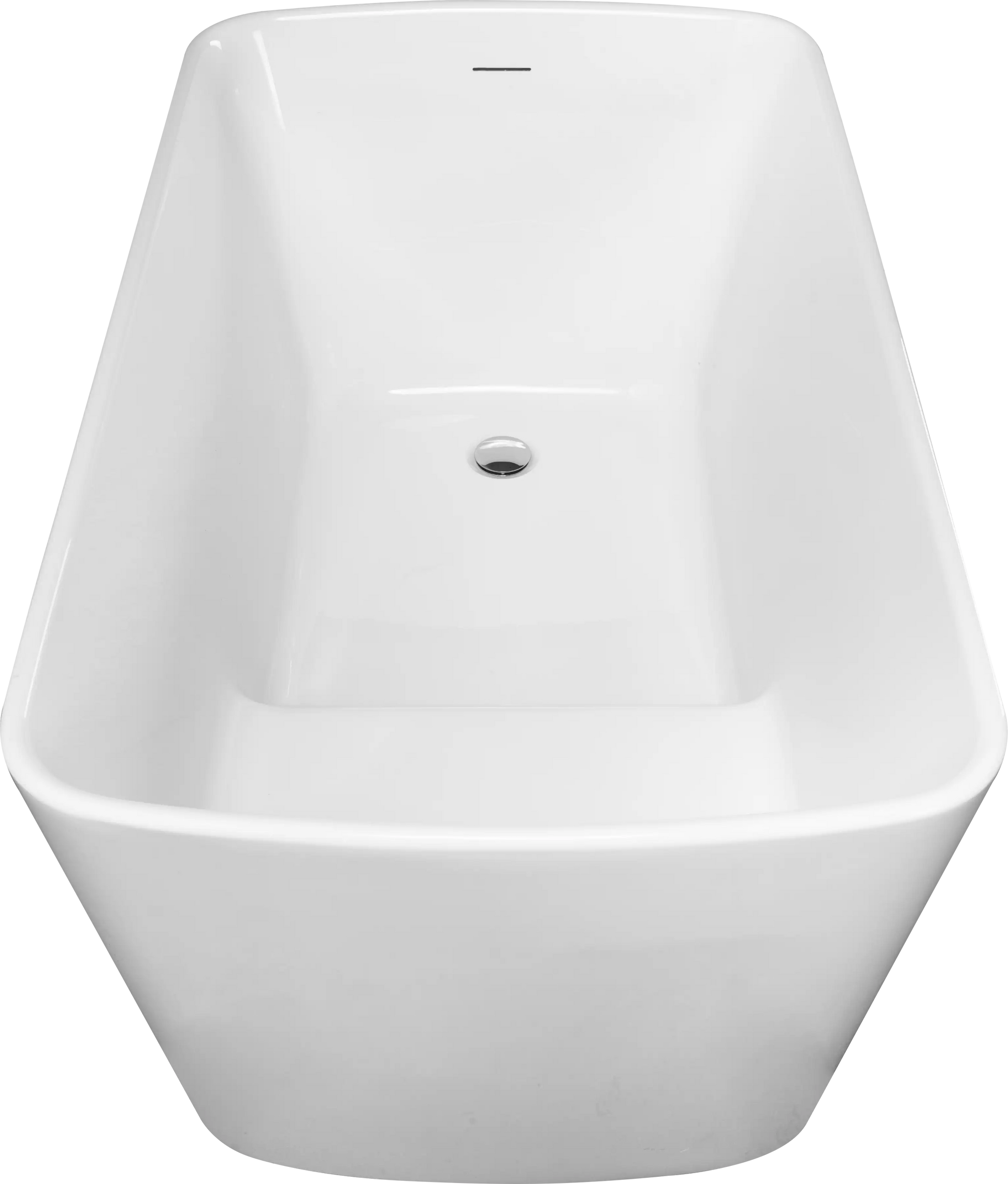 Stylish White Acrylic Freestanding Soaking Tub with Chrome Overflow and Drain color: White