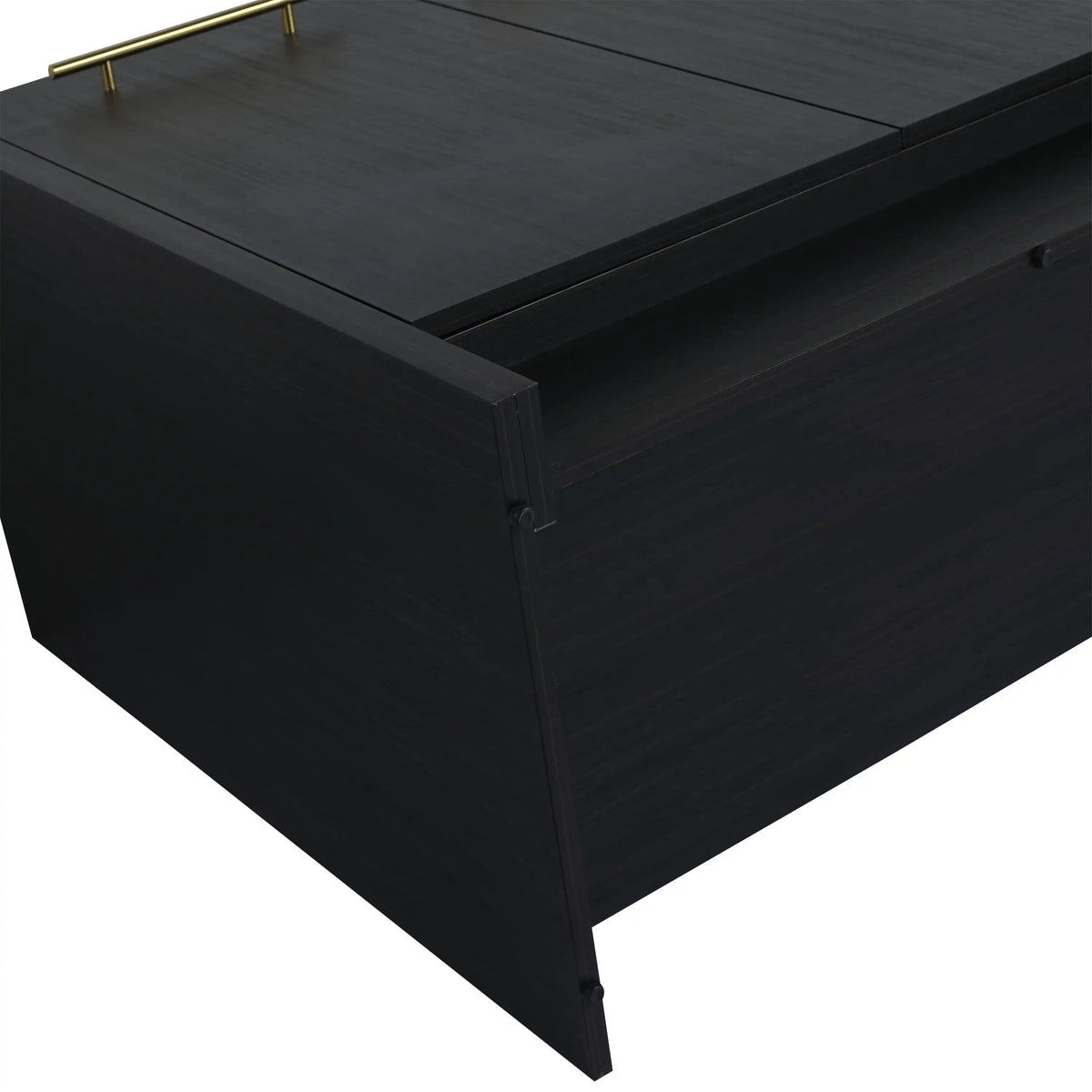 Bottom view of the Noirline Series 48" bathroom vanity with sturdy build and modern black finish.