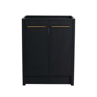 24" bathroom vanity base cabinet front view with double doors and brass handles | Ace Decor