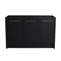 48" bathroom vanity without sink front view with black chestnut finish and gold handles | Ace Decor