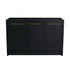 48" bathroom vanity without sink front view with black chestnut finish and gold handles | Ace Decor
